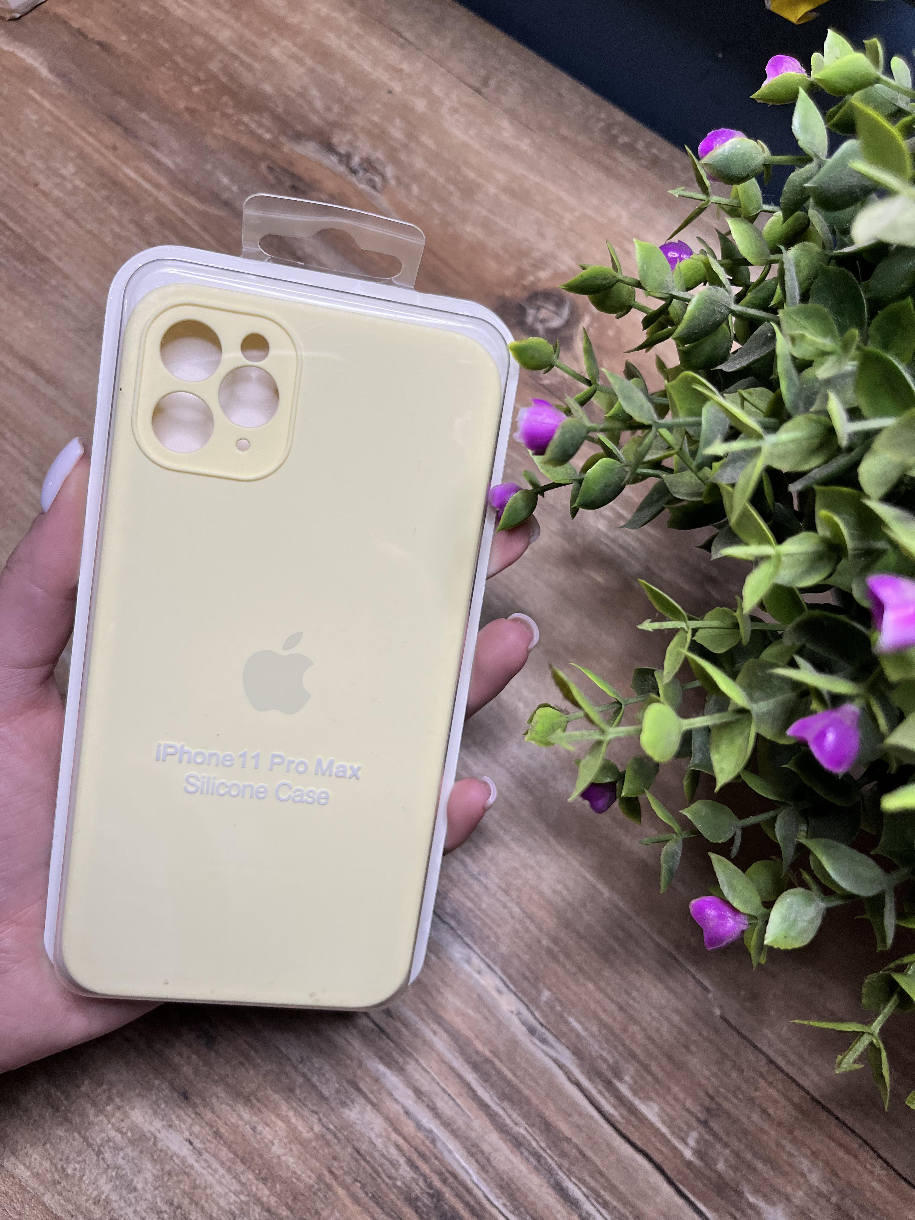 Чохол накладка на iPhone (Айфон) 11 pro max квадратні борти silicone case full camera на apple