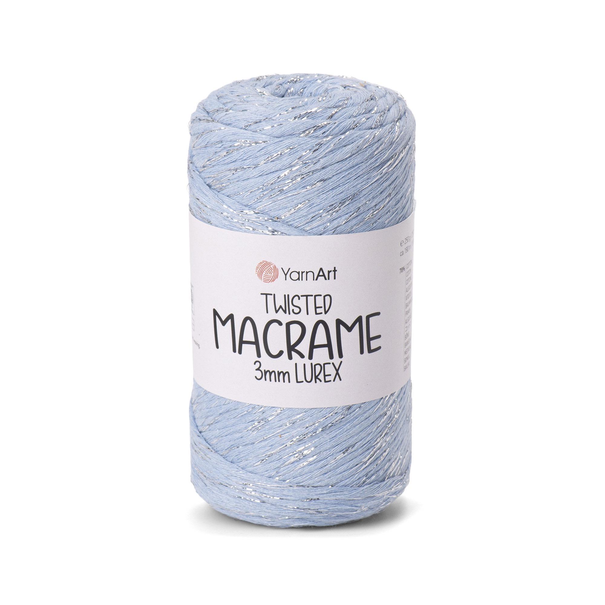 Шпагат с люрексом Twisted Macrame Lurex 3 мм 250 г Голубой №760