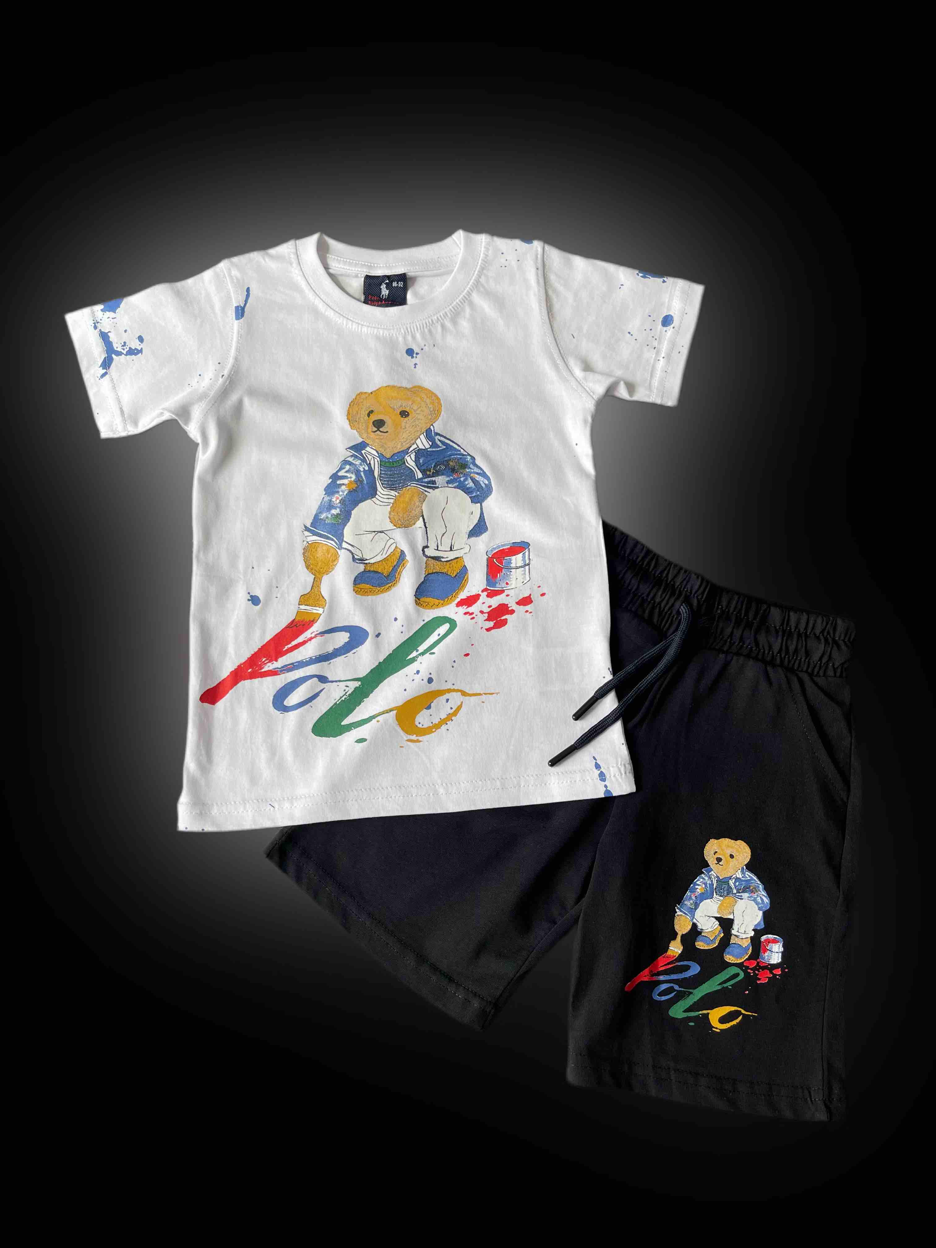 Костюм детский Polo Ralph Lauren футболка/шорты 13-14 лет 158-164 см Бело-черный (25669279) - фото 5