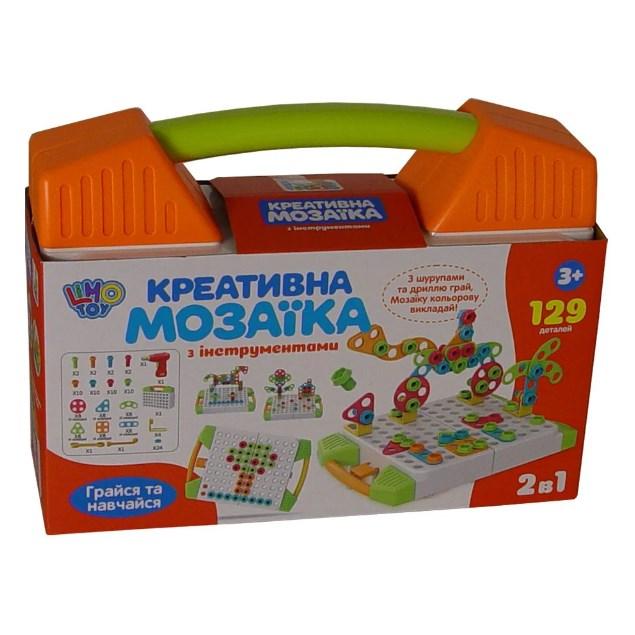 Конструктор болтовая мозаика с шуруповертом Limo Toy M5480 129 шт Оранжевый (015326)