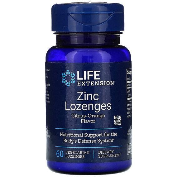 Мікроелемент Цинк Life Extension Zinc Lozenges 60 Veg Lozenges Citrus-Orange Flavor (LEX-15616)