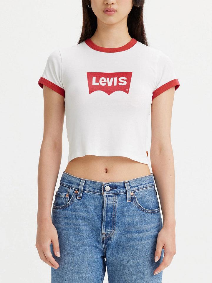 Футболка женская Levi's Grapchic ringer mini t-shirt Cloud Dancer L Белый (197667718796)