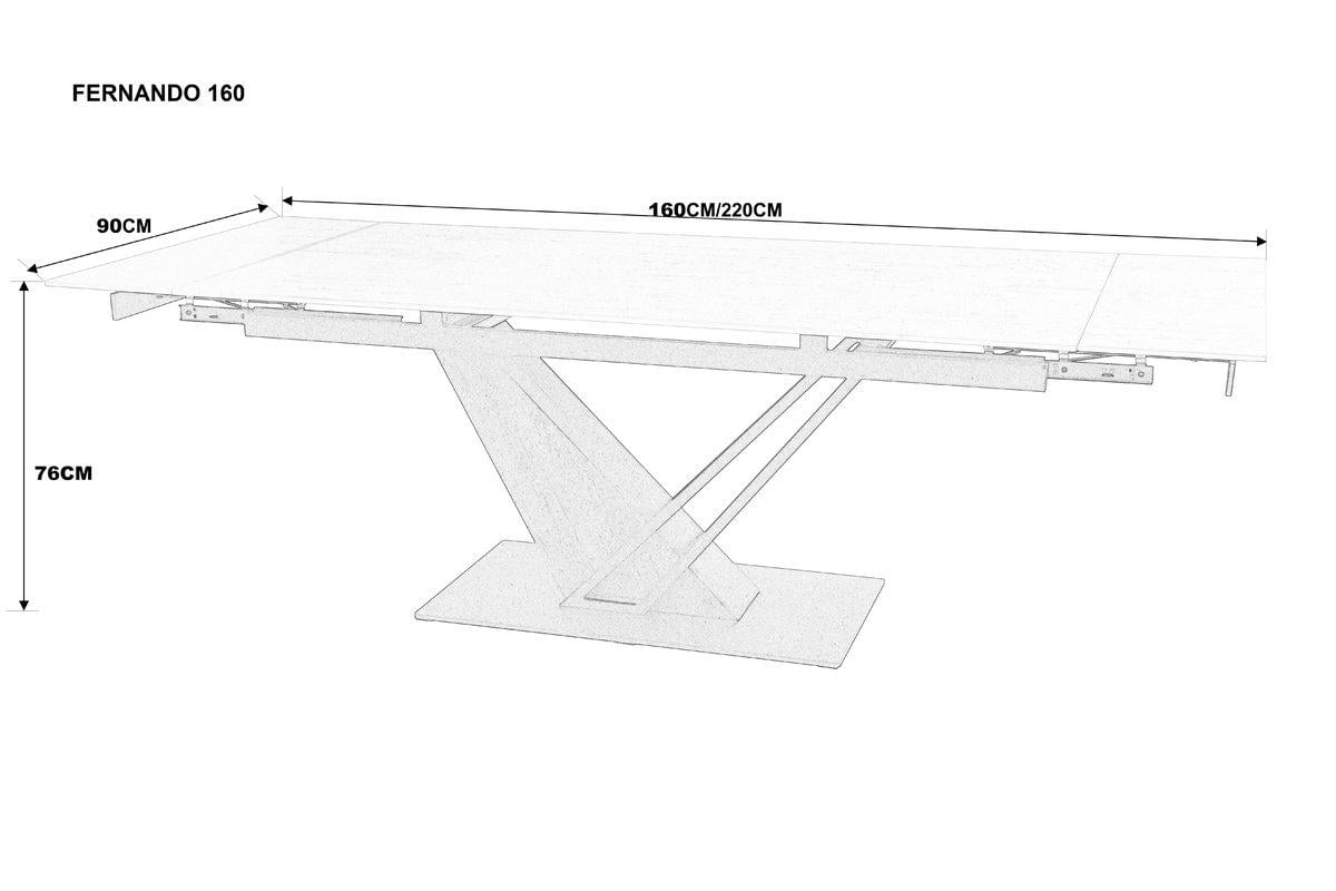 Стол Intarsio Fernando Ceramic 160/220x90 см Черный матовій/Старый дуб (28710939) - фото 7 Стол Intarsio Fernando Ceramic 160/220x90 см Черный матовій/Старый дуб (28710939) - фото 7
