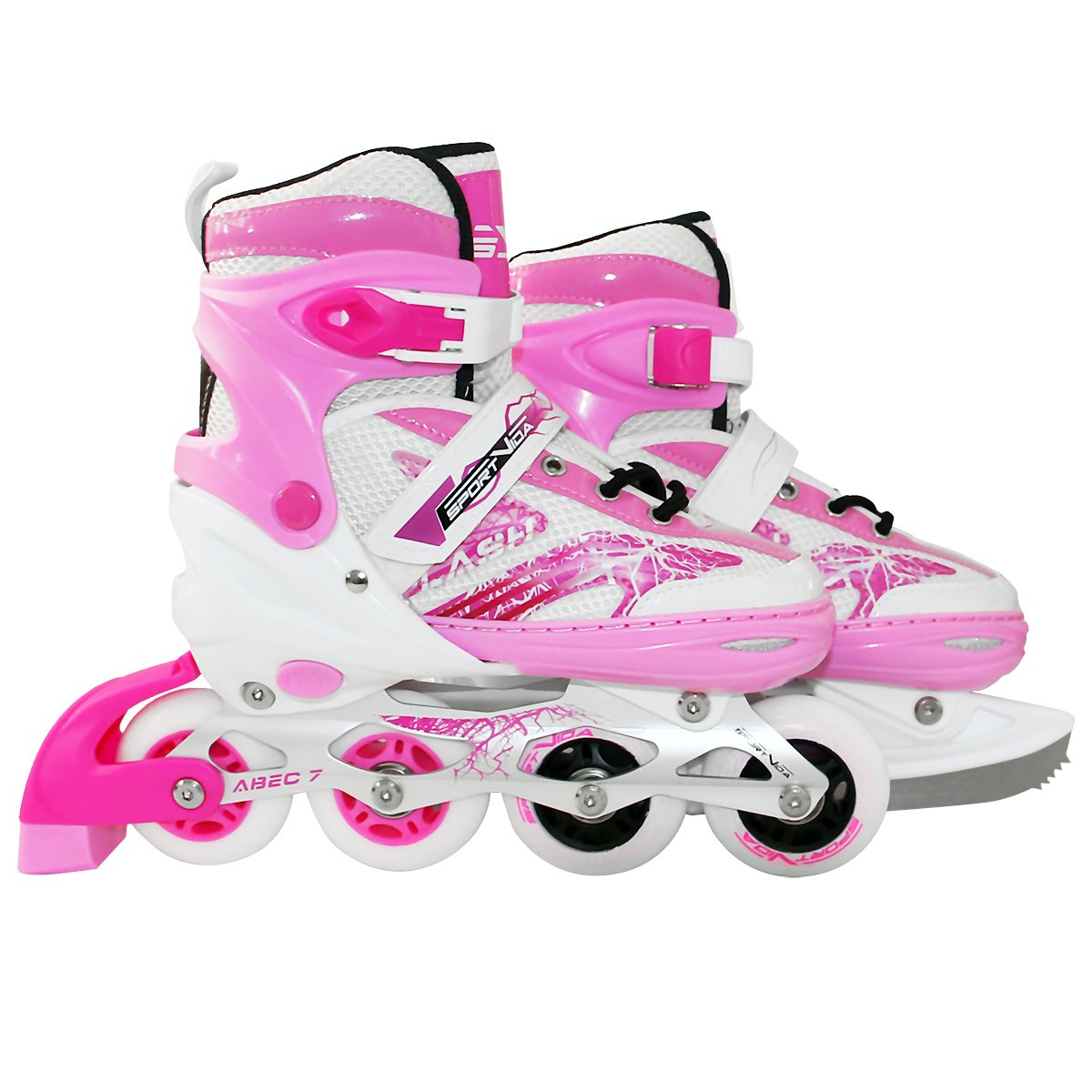 Роликовые коньки SportVida 4в1 SV-LG0018 р. 39-42 Pink