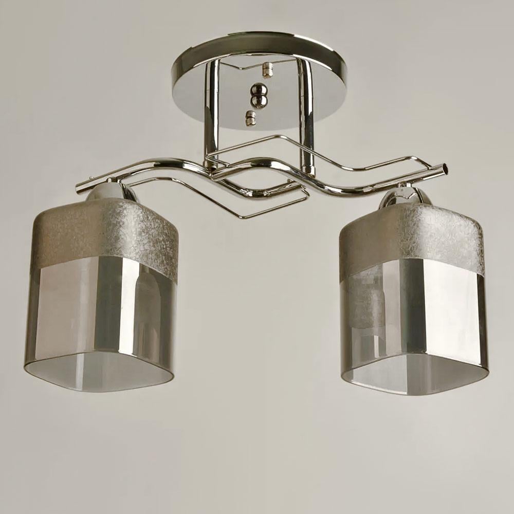 Люстра потолочная Light House SH-19533/2 CR 340х160х250 мм дымчатый плафон Хром