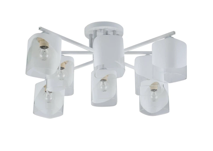 Люстра потолочная на 8 плафонов Sirius 07245/8 Matte White/CR Белый/Хром
