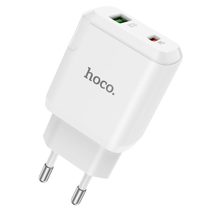 Зарядное устройство сетевое Hoco N5 Favor 20W PD+QC3.0 1USB/1Type-C/3A Белый (00000048311_2)