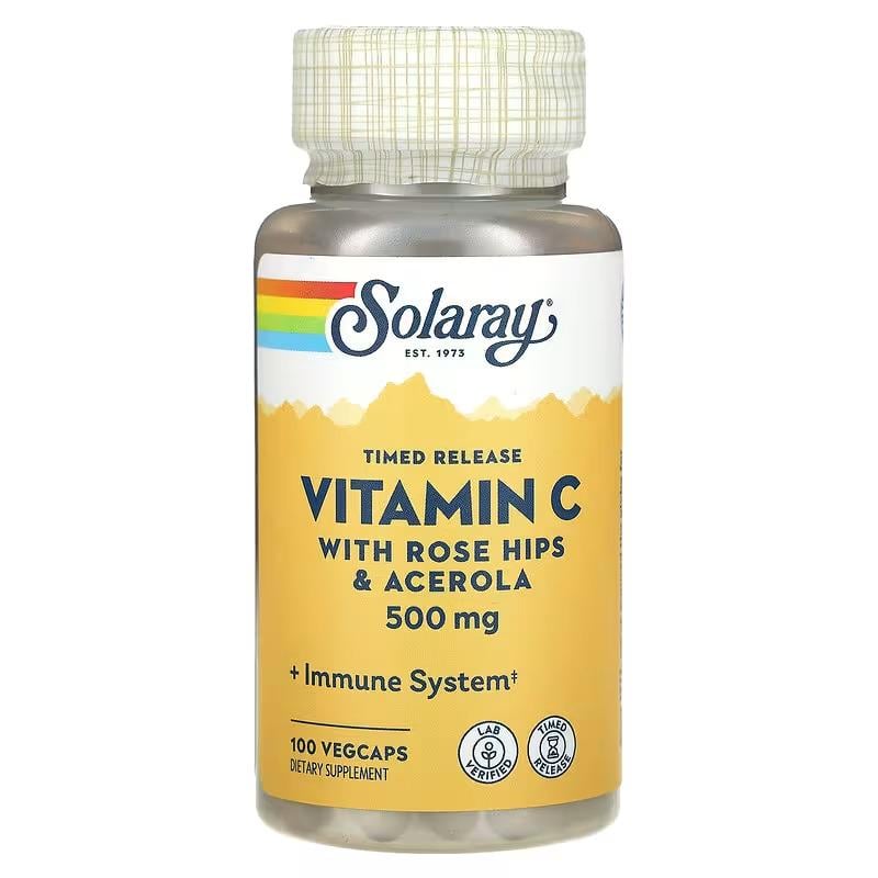 Витамин С Solaray Timed Release Vitamin C 500 мг 100 VegCaps (SOR-04400)