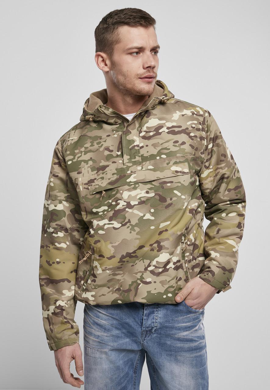 Куртка анорак Brandit tactical Windbreaker Fleece Pull-Over camo