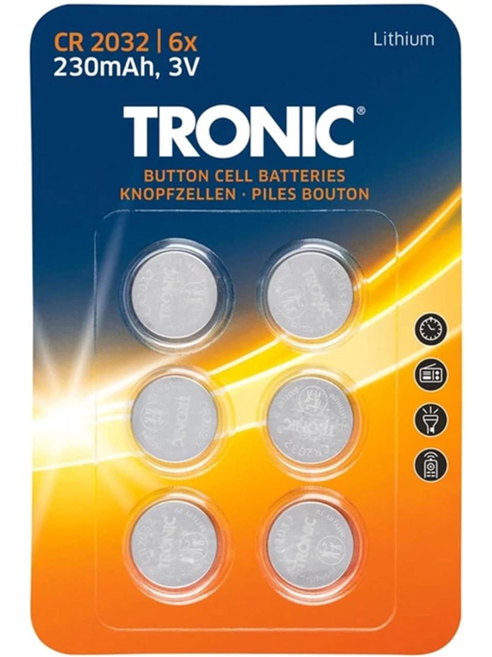 Батарейки литиевые Tronic CR2032 3V 230 mAh 6 шт. (2860083548)
