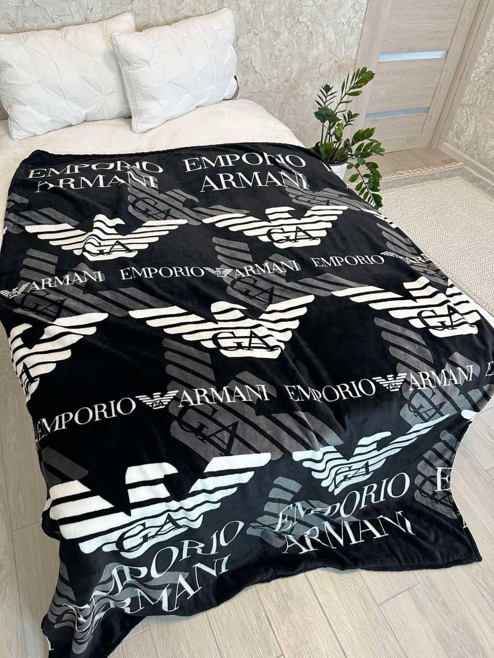 Плед велюровый евро 200x220 см Черный (Д-al-dev-003)