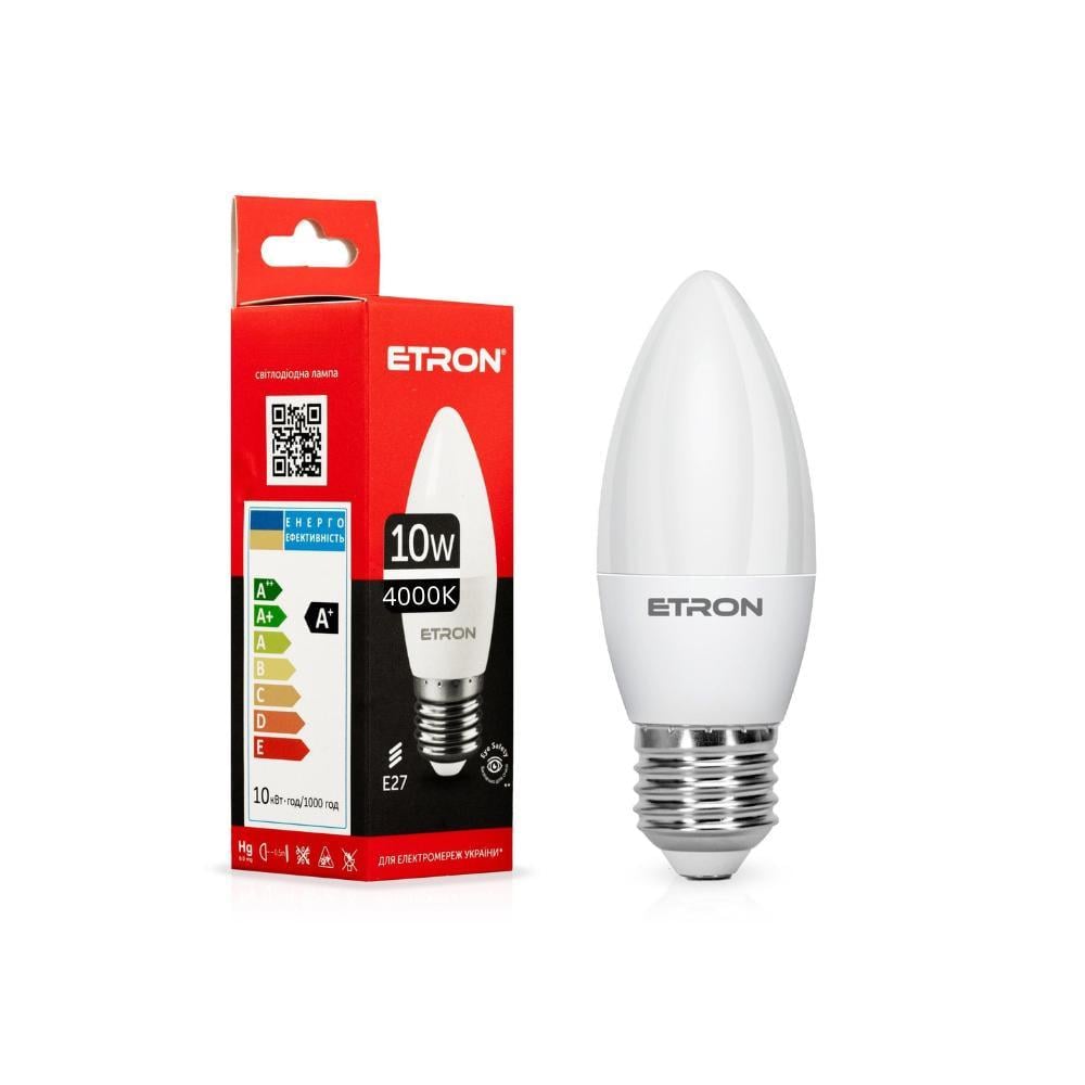 Лампа LED ETRON 10W C37 4000K E27 Light - фото 1 Лампа LED ETRON 10W C37 4000K E27 Light - фото 1