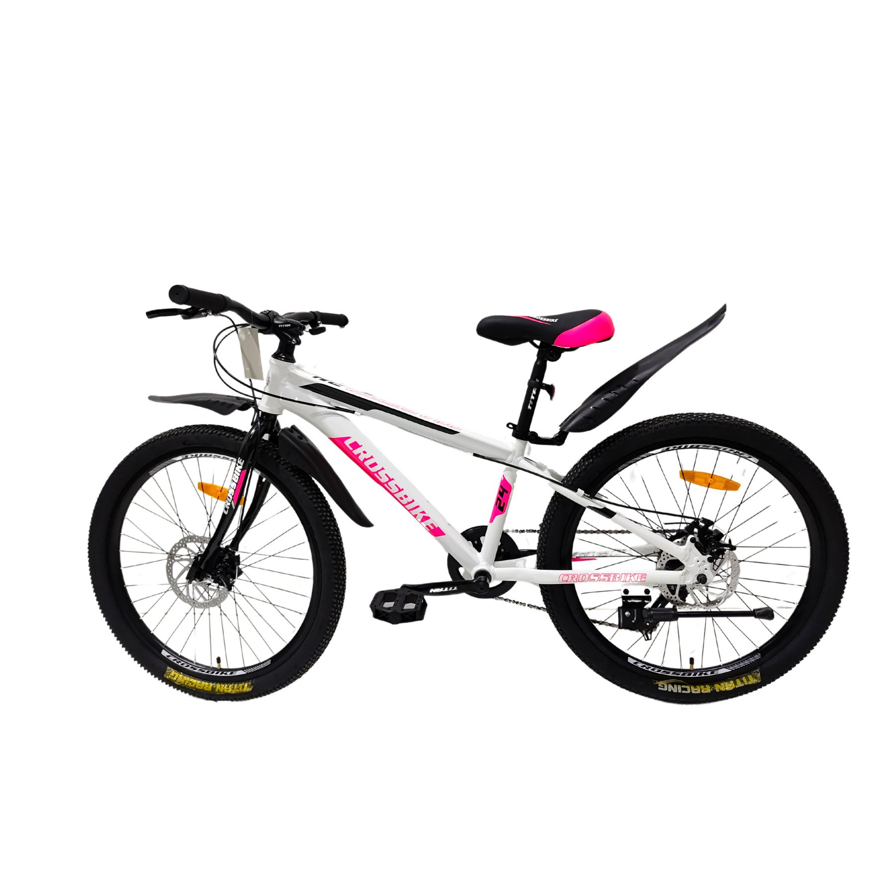 Велосипед Crossbike Dragster 2024 Rigid 24" 11" White/Pink