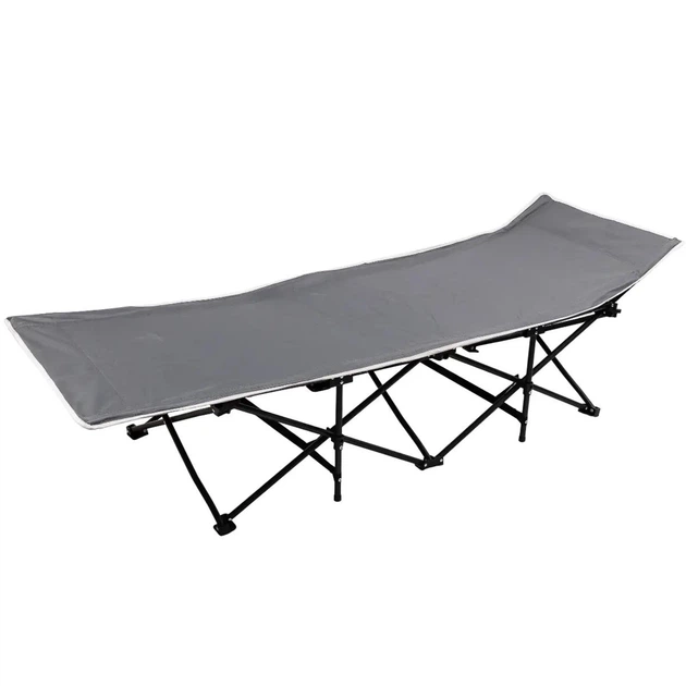 Раскладушка туристическая складная со стальным каркасом 185х60х50 см д Серый (SJ-0033G)