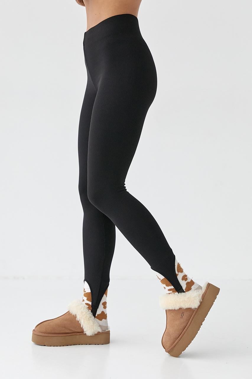 Лосины теплые со штрипками M Черный (9540646) - фото 4