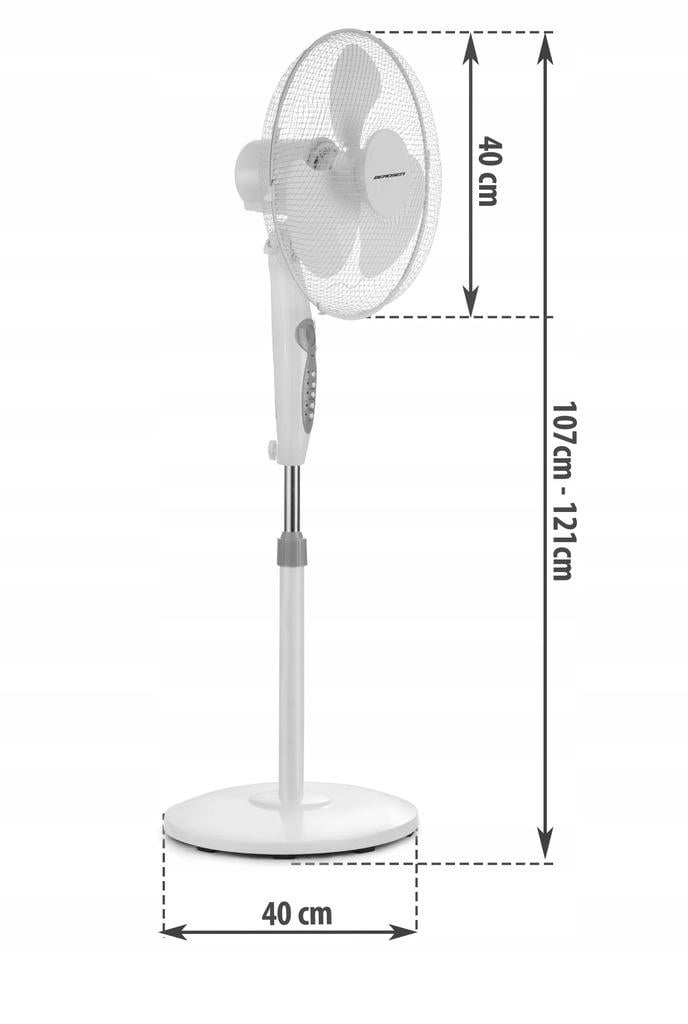 Вентилятор напольный Berdsen 355100 с дистанционным управлением 121 см Белый (355100) - фото 5