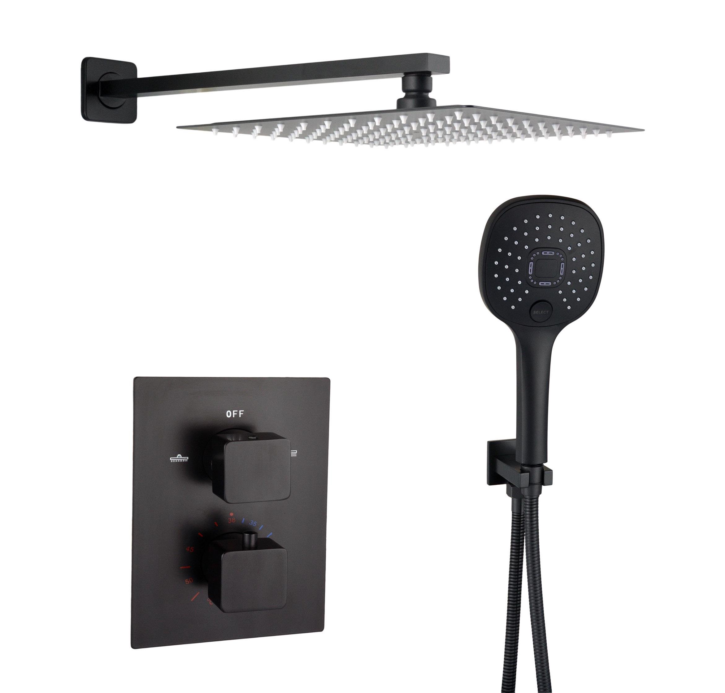 Душевая система скрытого типа Globus Lux GLM-405-SMART 000022021 с верхним душем Черный (115371)