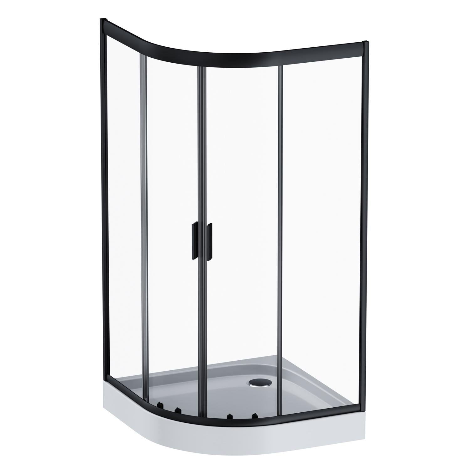 Душевое ограждение AM.PM Gem 1/4 Round без поддона 100х100 см Черный (W90UG-401-100100-BT)