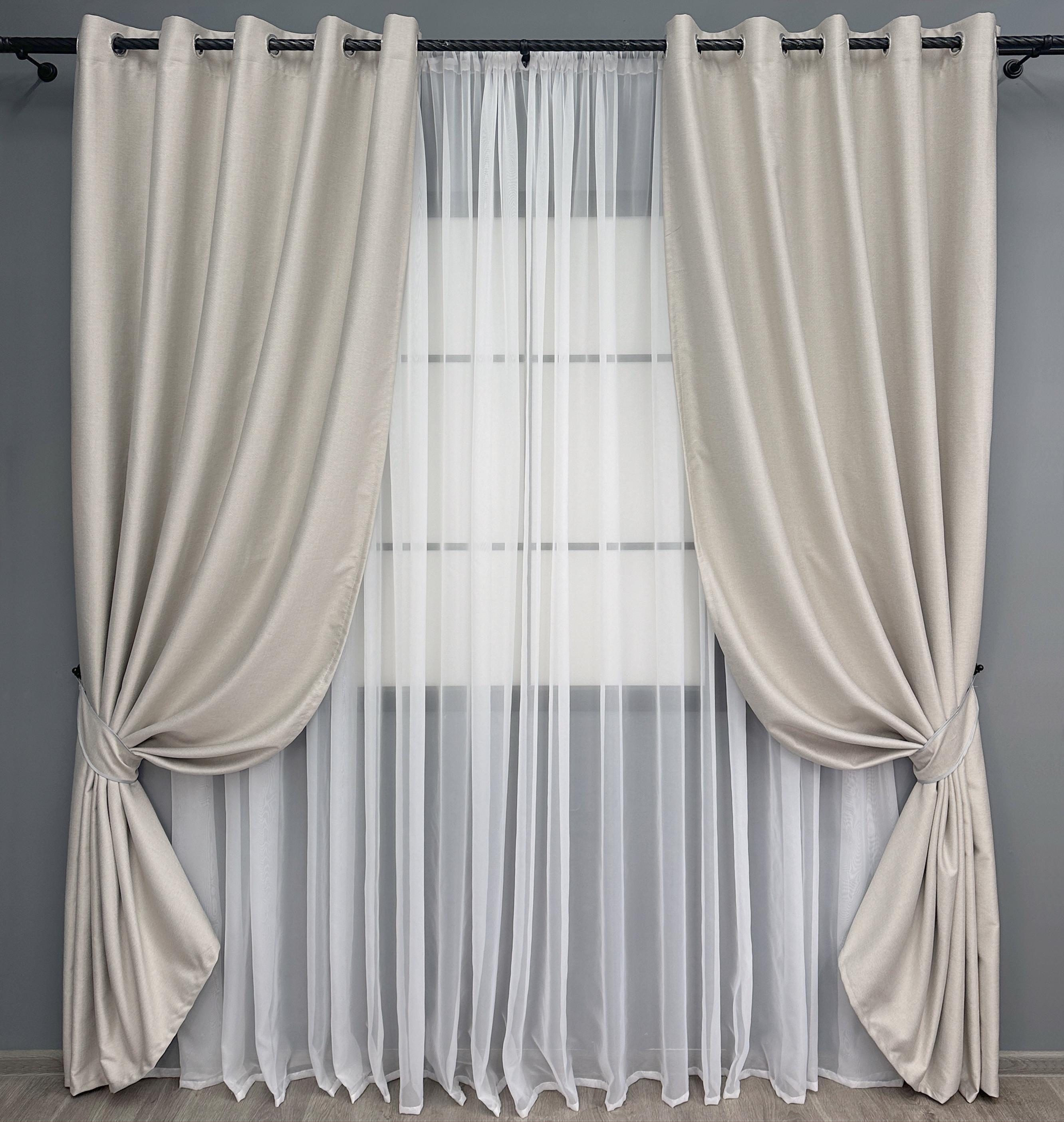 Комплект штор на люверсах VR-Textil Шенил однотонный № 1698ш 150х250 см 2 шт. Дымчато-белый (37-0248) - фото 1 Комплект штор на люверсах VR-Textil Шенил однотонный № 1698ш 150х250 см 2 шт. Дымчато-белый (37-0248) - фото 1