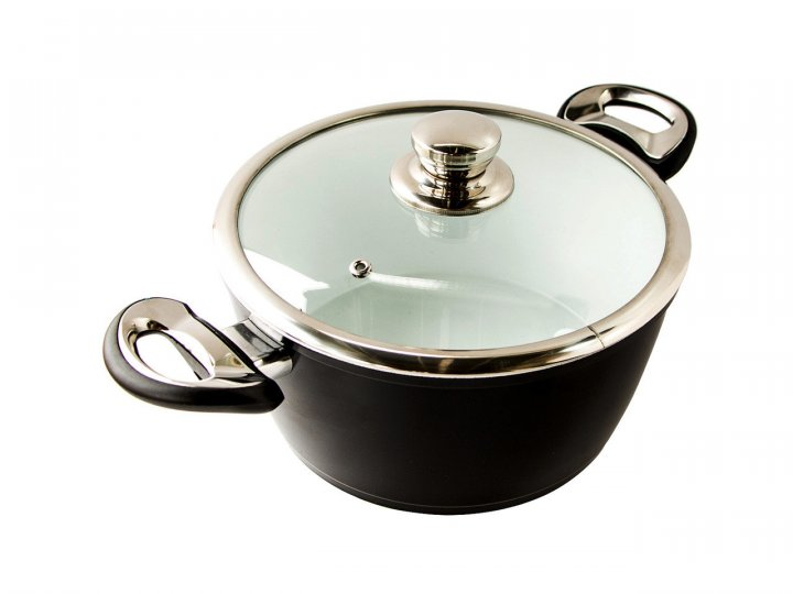 ᐉ Кастрюля со стеклянной крышкой Giakoma 2830G 22см 3,5л из литого ...