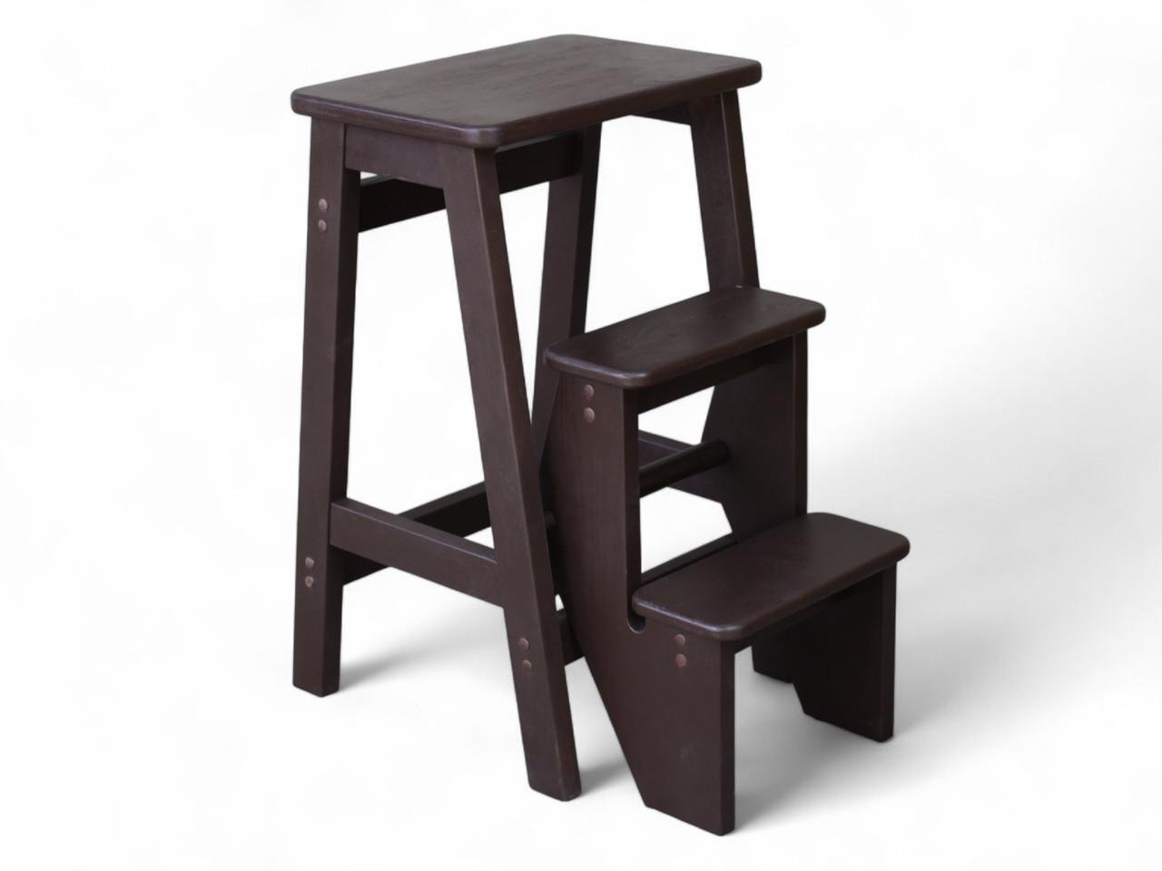 Табурет-лестница деревянный Студія Дерева Вільха Ретро бытовой 3 ступеньки Шоколад (31002903) - фото 2 Табурет-лестница деревянный Студія Дерева Вільха Ретро бытовой 3 ступеньки Шоколад (31002903) - фото 2