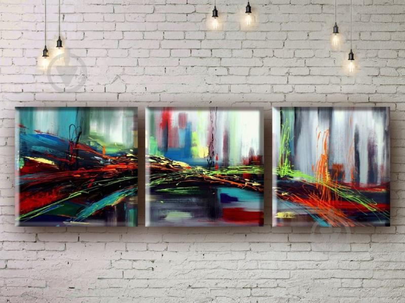 Модульная картина акрилом абстракция ArtStar MHM17_3_021 размер 45 х 135 см