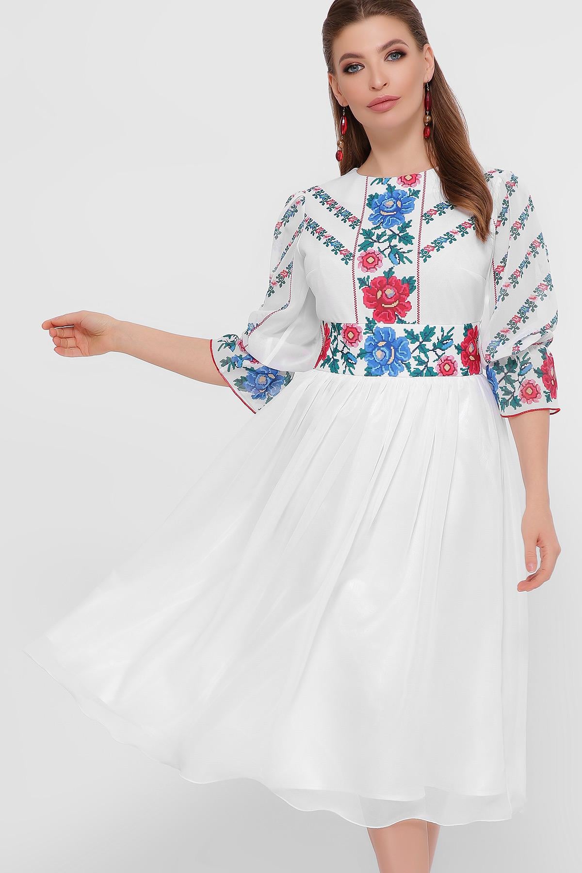 Сукня G&N з квітами XL Білий (6680)