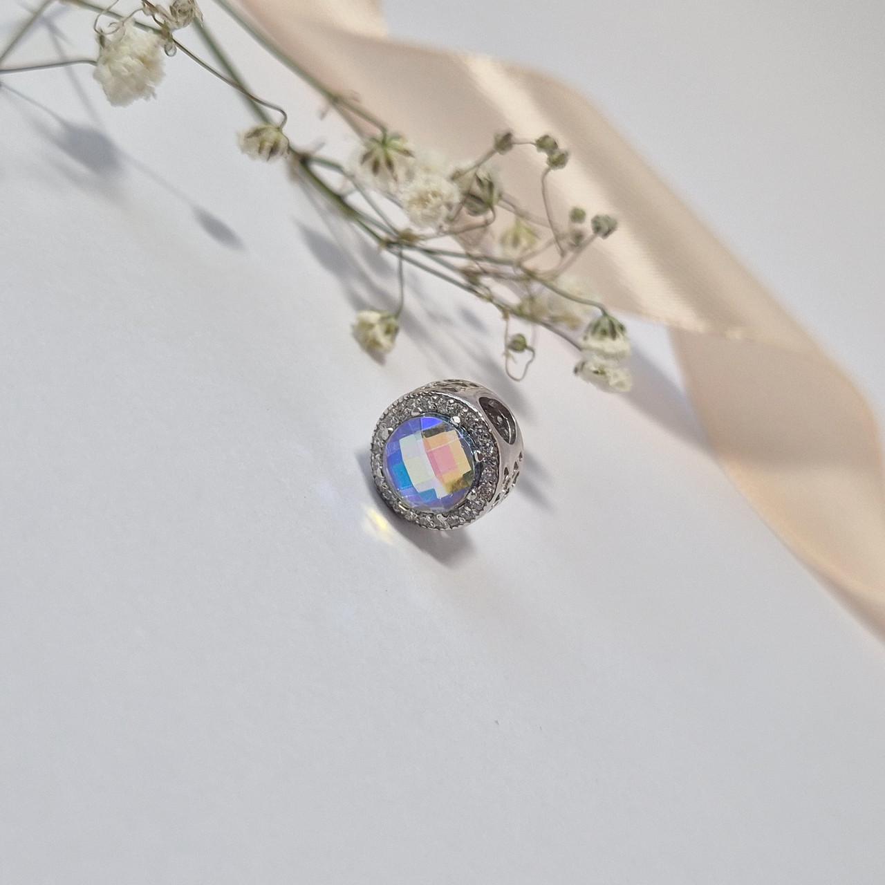 Шарм намистина камінь срібло 925 проби родоване 1,60 г (38237р)