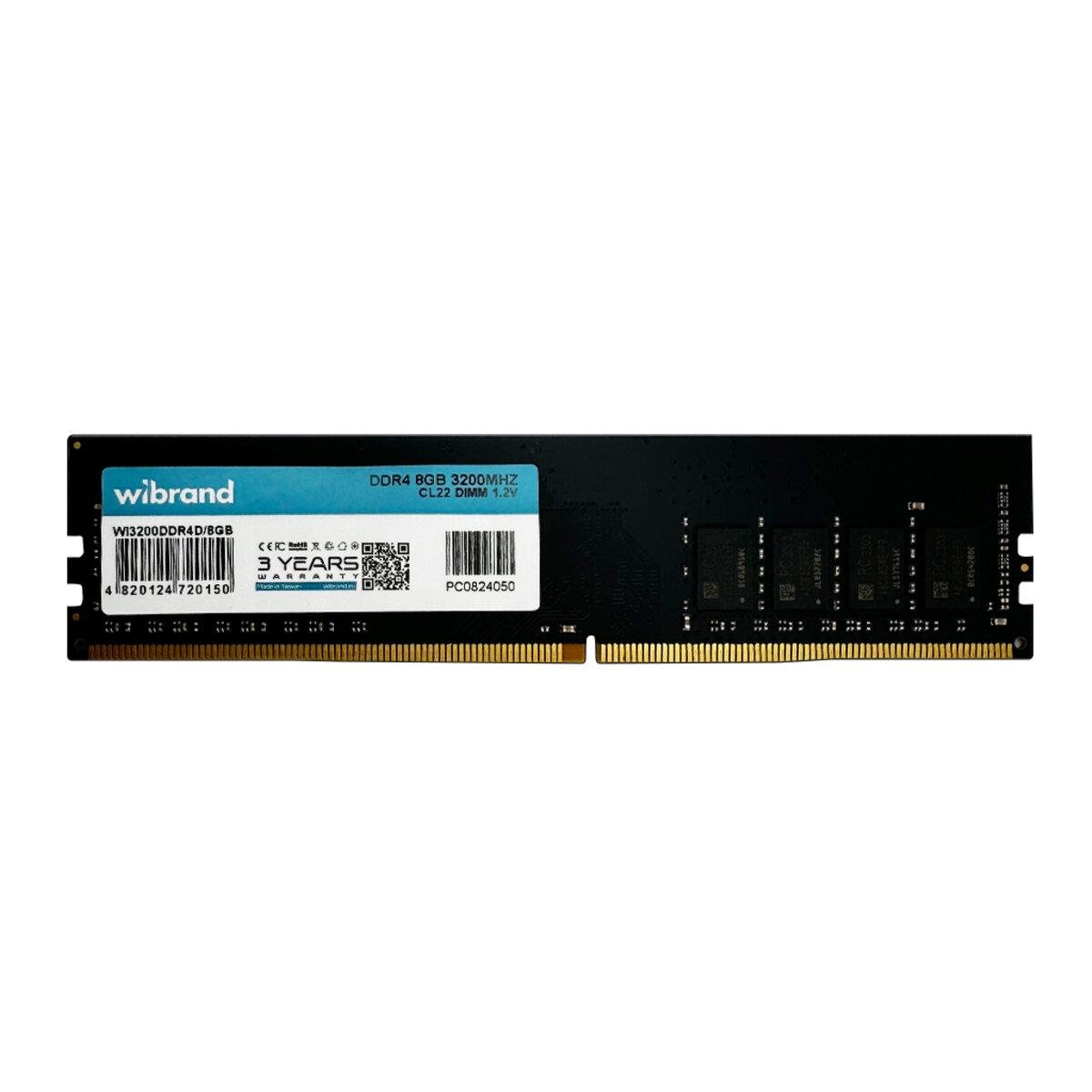 Оперативна пам'ять Wibrand DDR4 8 Гб 3200 МГц CL22 DIMM (WI3200DDR4D/8GB)