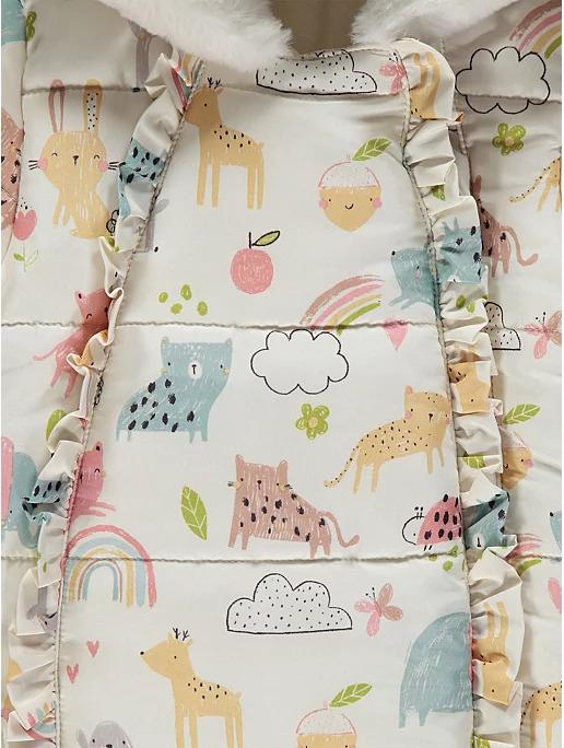 Комбинезон зимний для девочки George 62-68 см Бежевый (194806498) - фото 4