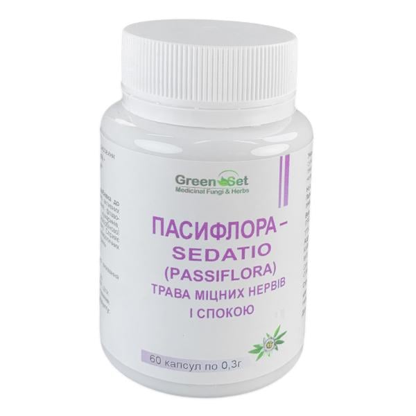 Комплекс для профилактики нервной системы Green Set Пассифлора Sedatio Трава крепких нервов и Покоя 60 капс. (000023989)