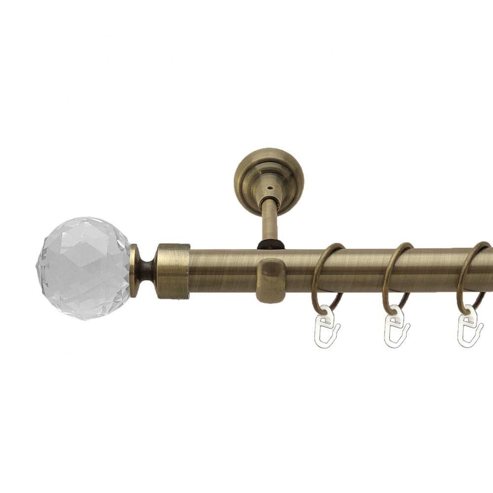 Карниз Orvit Люміера металевий однорядний відкритий гладка труба кільце металеве 25 мм 200 см Антик (4223999)