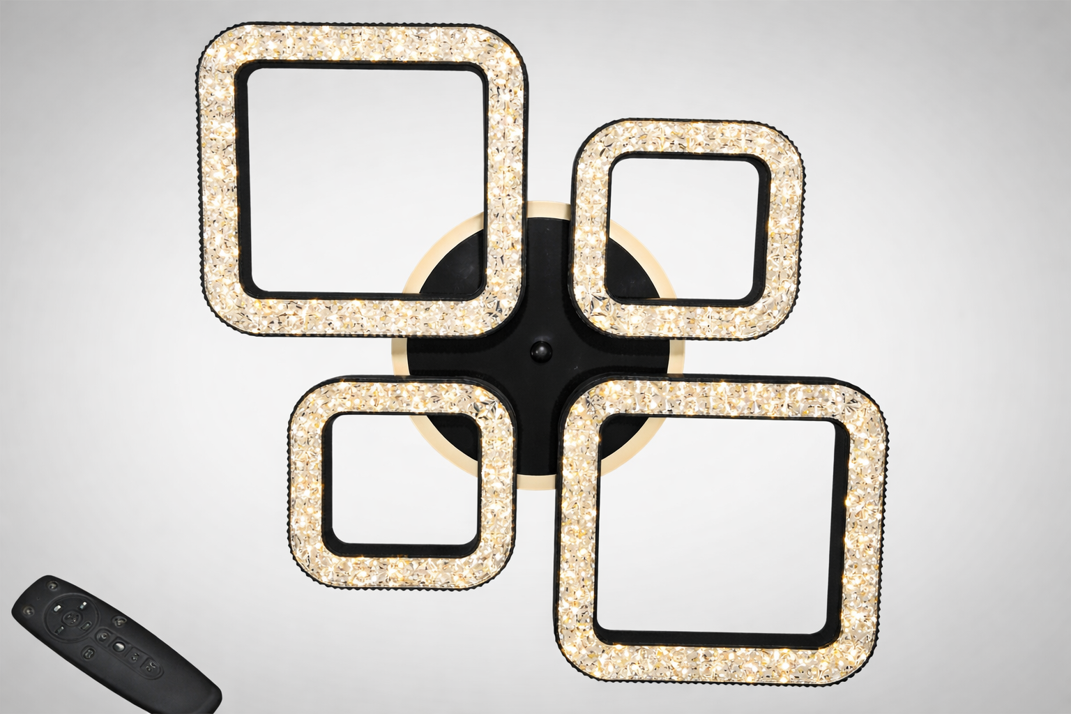 Люстра LED квадраты/пульт/70Вт Черный (5179/2/2BK)