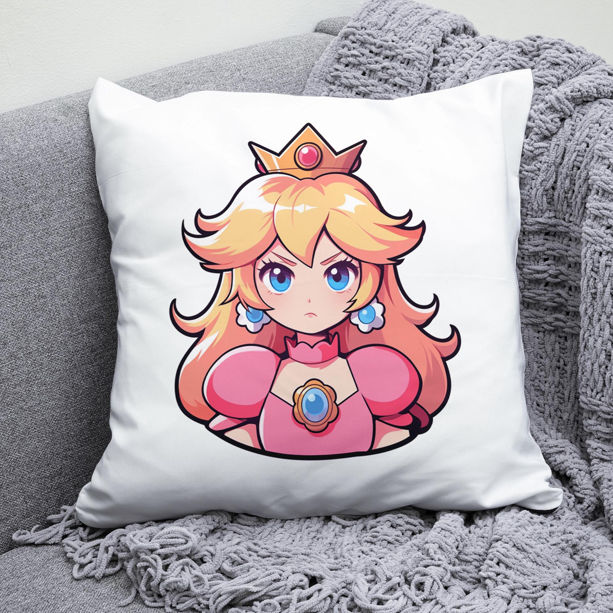 Плюшевая подушка квадрат с принтом игры Super Mario принцесса