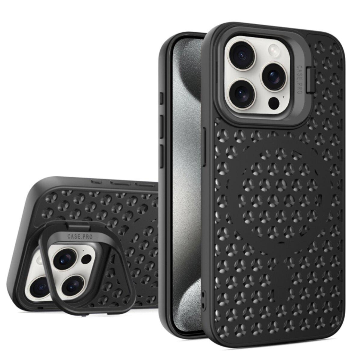 Защитный чехол-накладка Cosmic Grater Stand для Apple iPhone 15 Pro Black (GRASTiP15PBlack) - фото 1