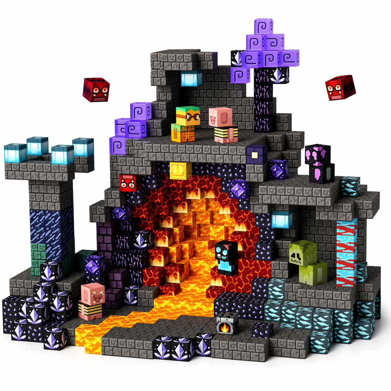 Конструктор магнитный в стиле Minecraft 100 блоков (34110335)