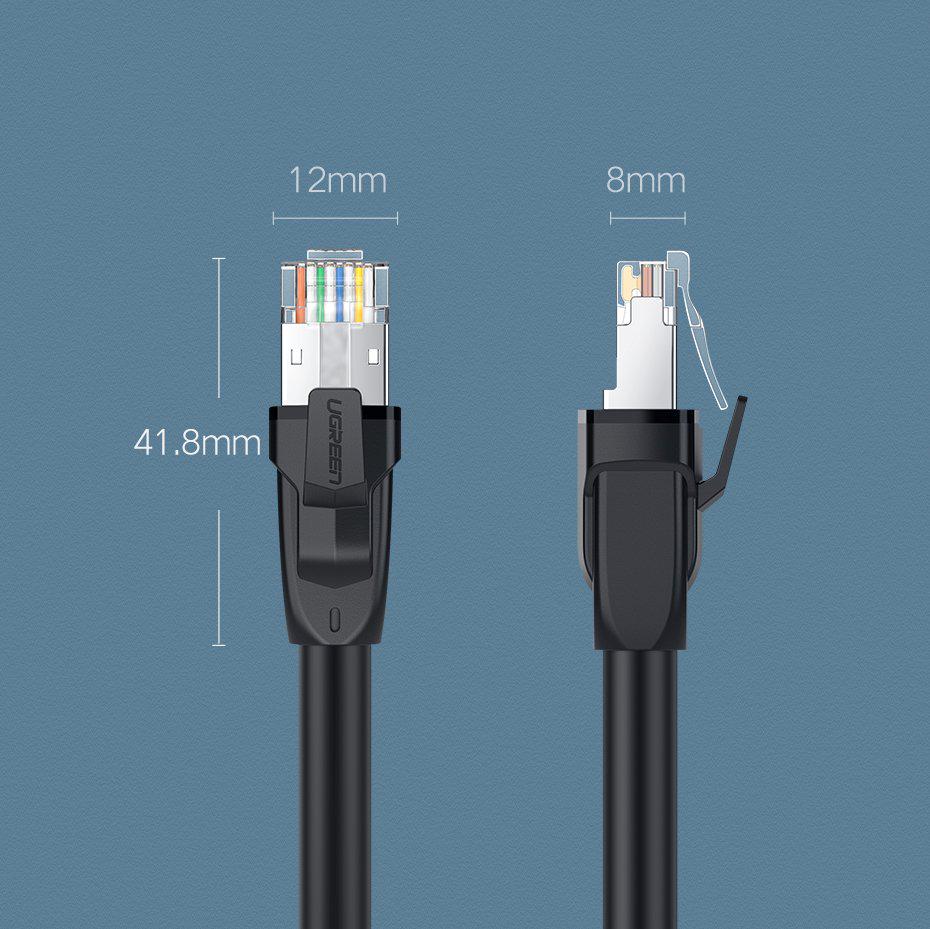 Патч-корд Ethernet Ugreen NW121 S/FTP Cat8 з RJ45 3 м Чорний - фото 8