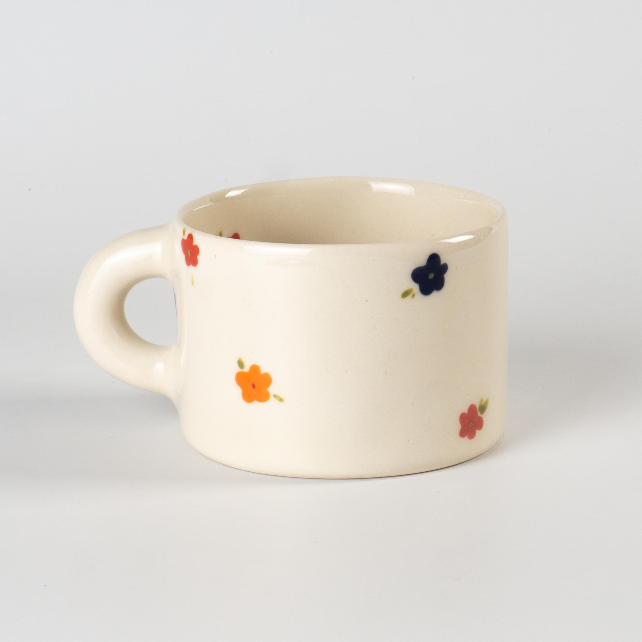 Чашка керамічна з квітами ручна робота напівпорцеляна 350 мл (PRS-CUP-IMG-350-I-FLWR) - фото 1 Чашка керамічна з квітами ручна робота напівпорцеляна 350 мл (PRS-CUP-IMG-350-I-FLWR) - фото 1