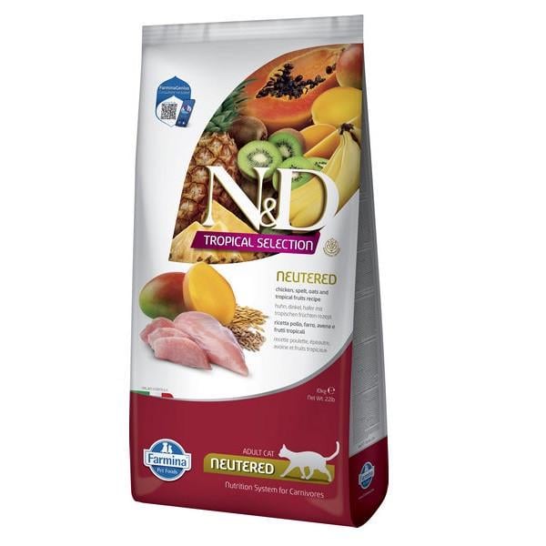 Корм сухой низкозерновой Farmina N&D Tropical Selection для стерилизованных взрослых кошек курица с тропическими фруктами 10 кг (2998382298) Корм сухой низкозерновой Farmina N&D Tropical Selection для стерилизованных взрослых кошек курица с тропическими фруктами 10 кг (2998382298)