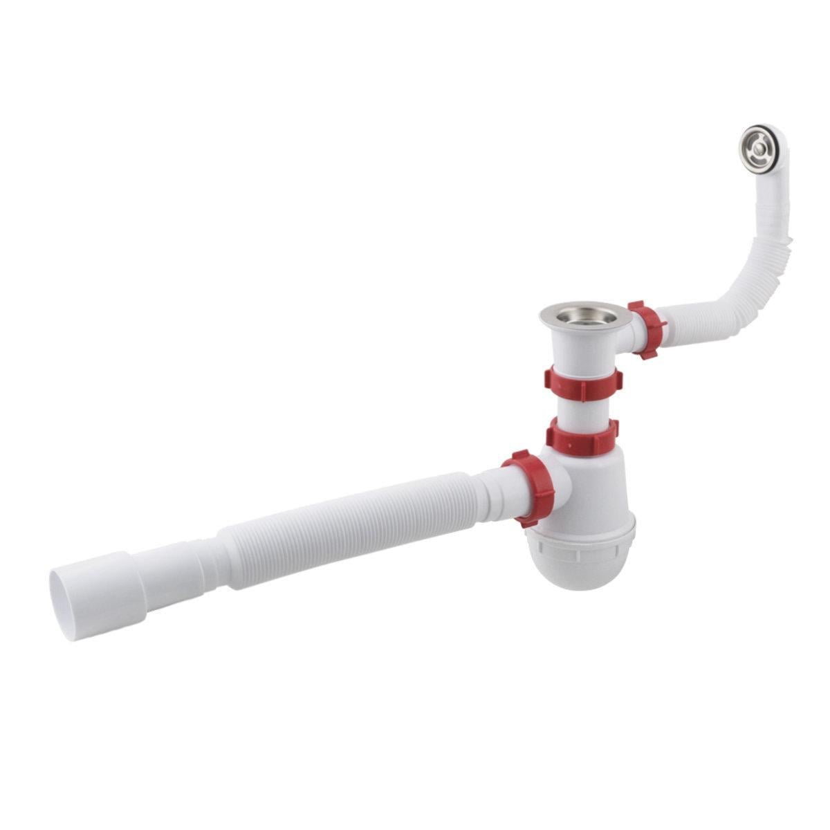 Сифон для мойки Polmark 1 1/2"x40 мм с резьбовым выпуском d 40x40/50 мм и гибким переливом PM 40 SF 20 04 (SW-80200) Сифон для мойки Polmark 1 1/2"x40 мм с резьбовым выпуском d 40x40/50 мм и гибким переливом PM 40 SF 20 04 (SW-80200)