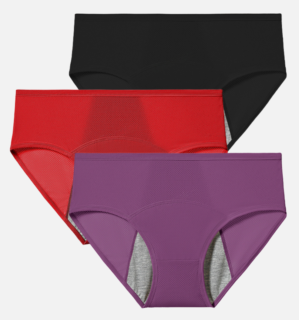 Набор трусов для месячных от протеканий нейлоновые 3 цвета 3XL