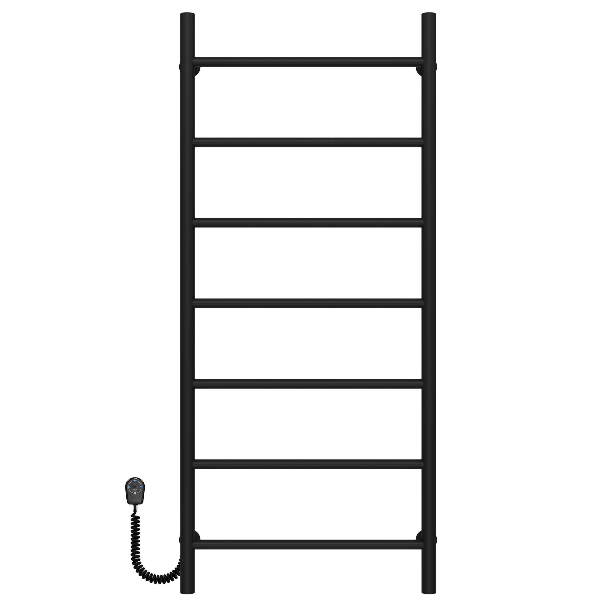 Полотенцесушитель электрический Deffi Орион П7 EF16 левое подключение нержавеющая сталь 500x1200 мм Черный (C.OR.120.50.7.EBL5)