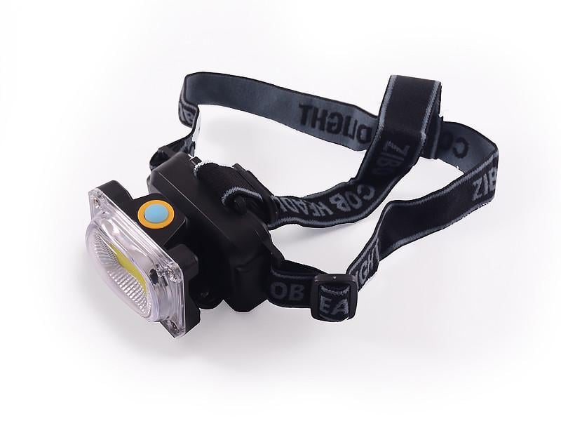 Фонарик налобный D=60 6658-СОВ/3 режима/3xААА/ пластик красный страбоскоп (4808)