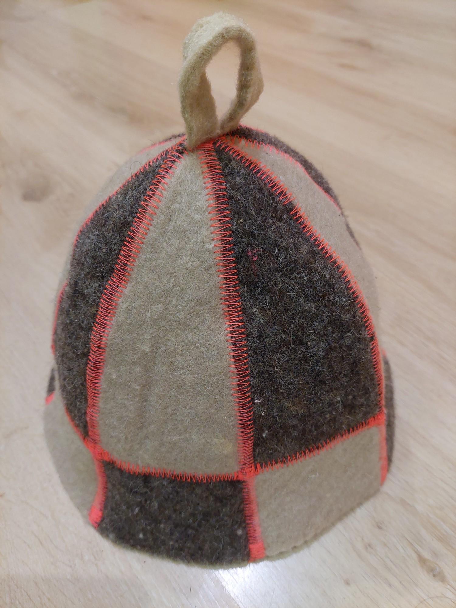 Шапка Lider для бани и сауны комбинация Вath hat войлок Серо-бежевый (27181675)