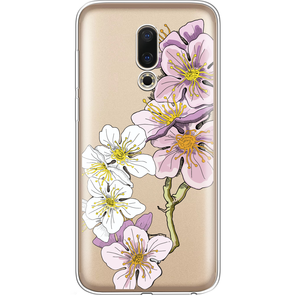 Чехол BoxFace Meizu 16 / 16X Cherry Blossom Прозрачный силикон (35176-cc4-35176)