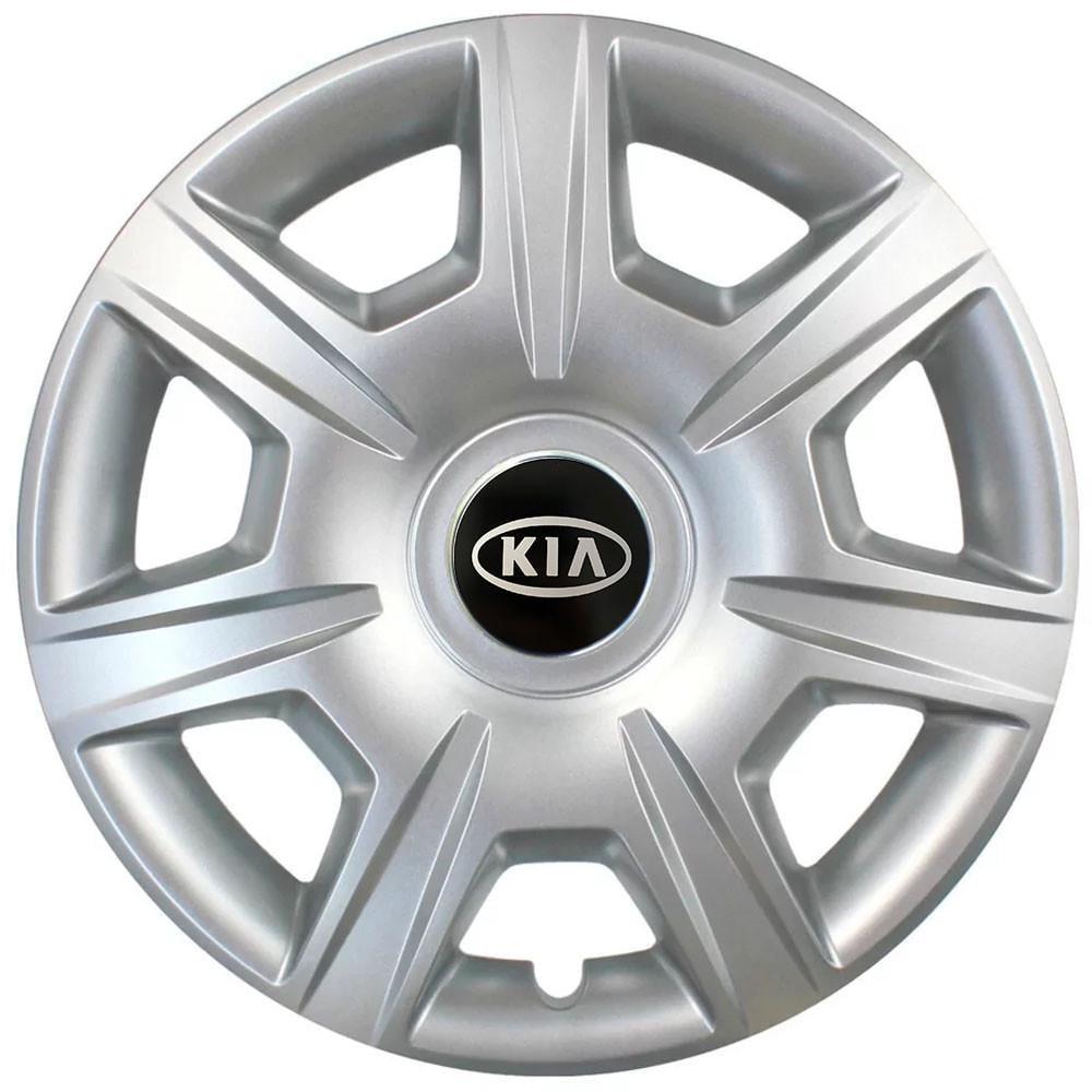 Колпаки SJS 327 з логотипом KIA R15 4 шт. Серебристый (2654558488)