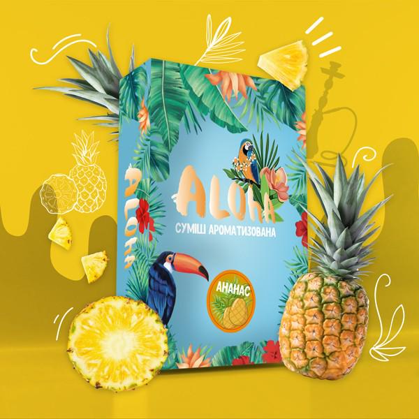 Табак для кальяна Ананас ALOHA 100г безникотиновый