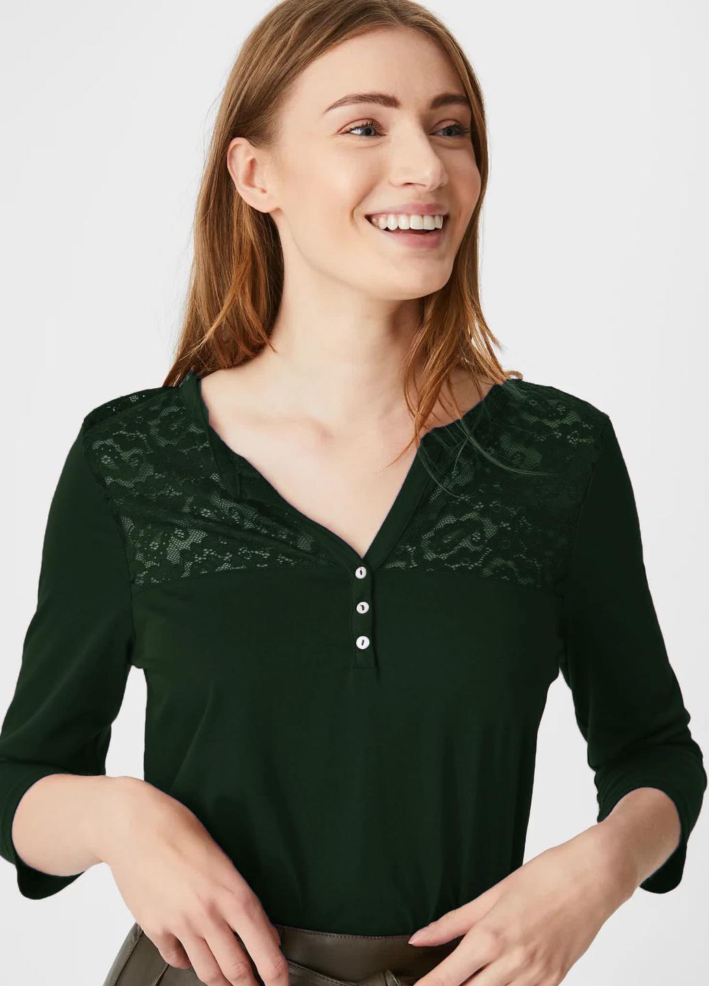 Лонгслив женский C&A Темно-зеленый (2118956b41 Lр.)