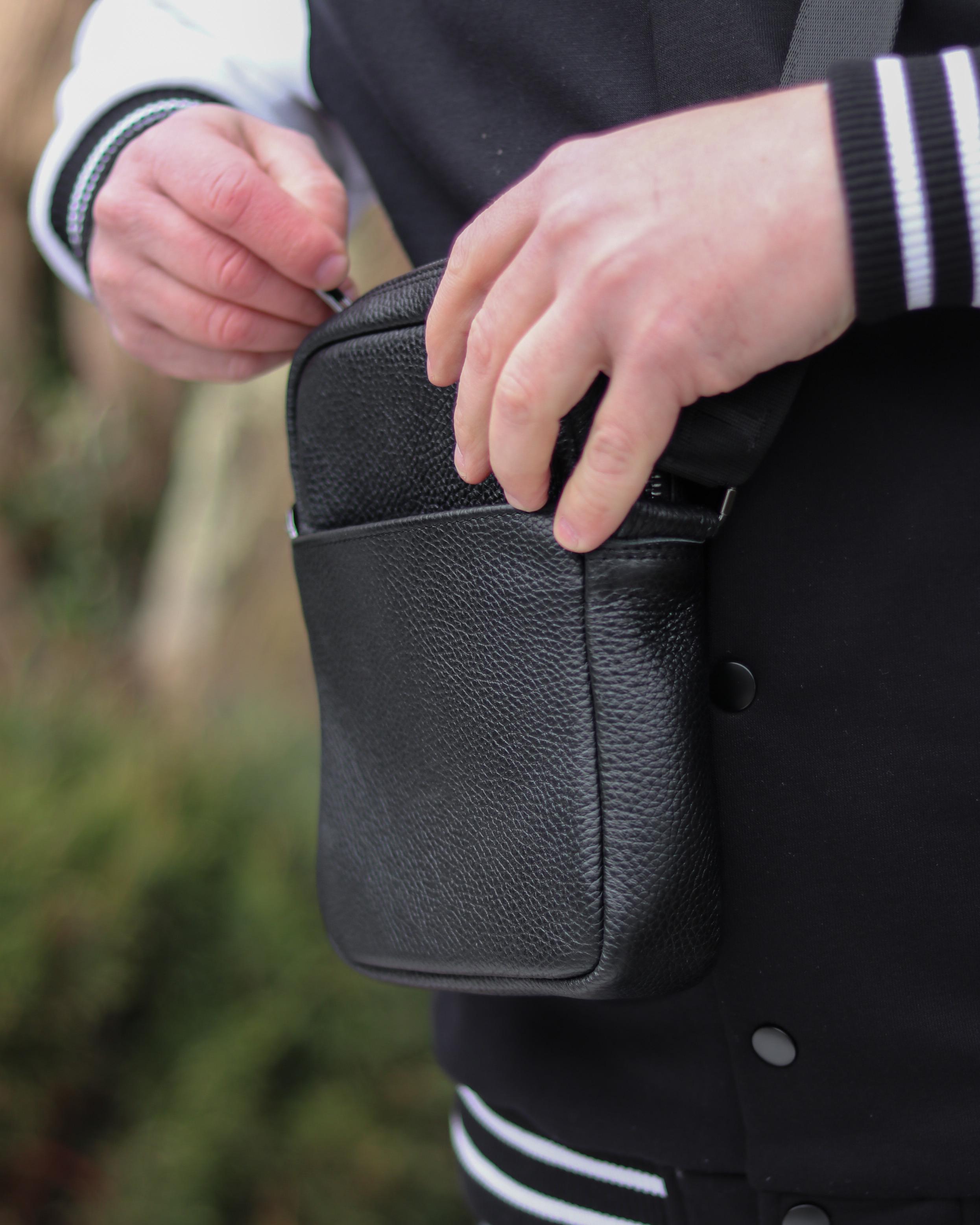 Сумка кожанная F 006 Черный - фото 2 Сумка кожанная F 006 Черный - фото 2