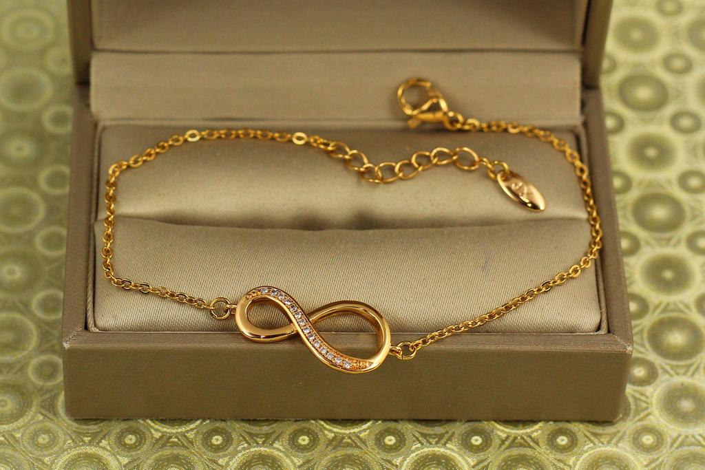 Браслет Xuping Jewelry Восьмерка 17 см 11 мм Золотистый